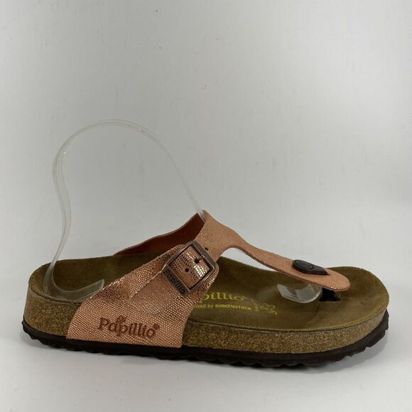 Birkenstock Papillio Gizeh Thong Sandals Women Size 37 US 6-6.5 Orange Shimmer - Picture 1 of 9